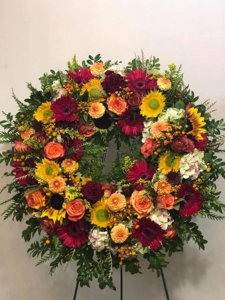 Wreath Open Circle Mixed Flowers